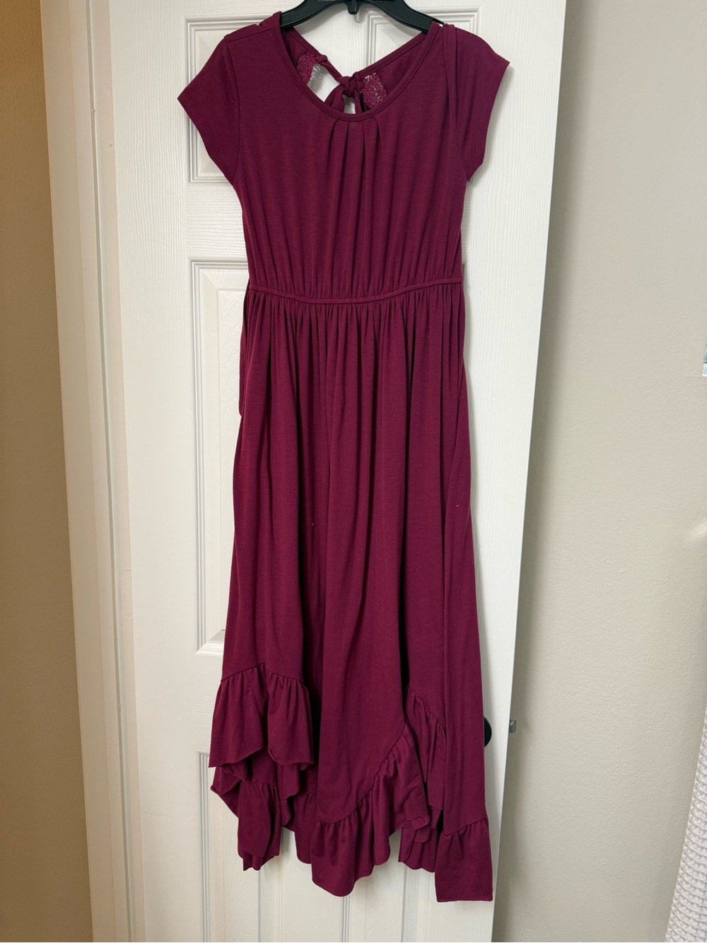 Joyfolie Mia Joy Girls Burgundy Ruffle-Hem Dress